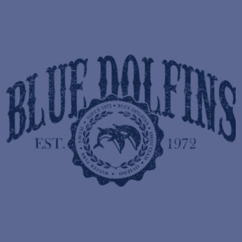 Blue Dolfins - Ladies PosiCharge ® Tri Blend Wicking Scoop Neck Raglan Tee Design