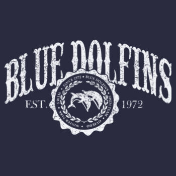 Blue Dolfins Beach Wash - Garment Dyed Pullover Hooded Tee Design